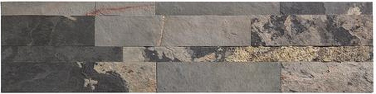 Zelfklevende Steenstrip - Natuursteen - Grijs - Reliëf - 60x15cm