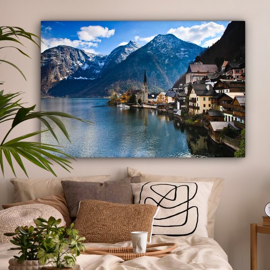 Canvas Schilderij Salzburg oude stad - 120x80 cm - Wanddecoratie