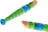 Playos® - Flûte à bec - 20 cm - Bois - Vert/ Blauw - Enfants - Flûte - Flûte à Musique - Jouets musicaux - Instruments - Instrument de musique