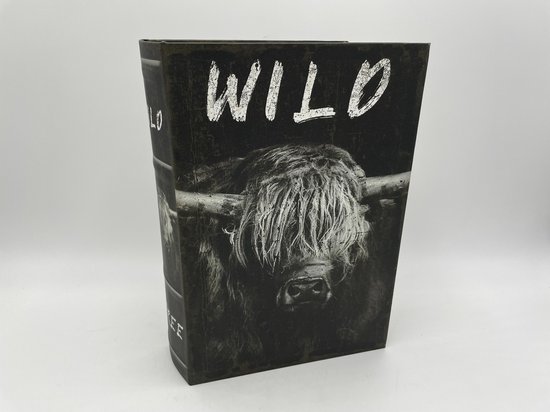 Highlander écossais Wild Free Book coffre-fort boîte de rangement décorative pour livres 30 cm x 20 cm anthracite | 141117 | Accueil Sweet Home