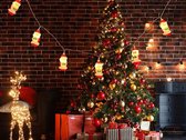 Éclairage de Noël LED - 10x Pères Noël - + piles - Noël - Décoration de Noël - Noël de Noël - Guirlande lumineuse - Sapin de Noël - Pères Noël - Père Noël - Noël - Lumières de Noël - Guirlande LED - X-mas