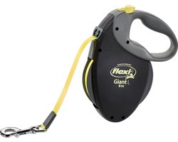 Flexi Giant Tape - Hondenriem - Zwart Geel - L - 8 meter - Actieve en Grote Honden