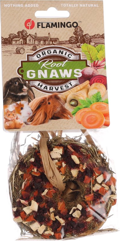 Flamingo - Flamingo - Snack Knaagdier - Hooirol Donut Rode Biet/ Wortel/ Pastinaak 65gr - 1st - 138570 - 1st - 1pce