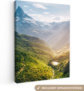 Tableau sur toile Montagnes - Plantes - Paysage - 30x40 cm - Décoration murale