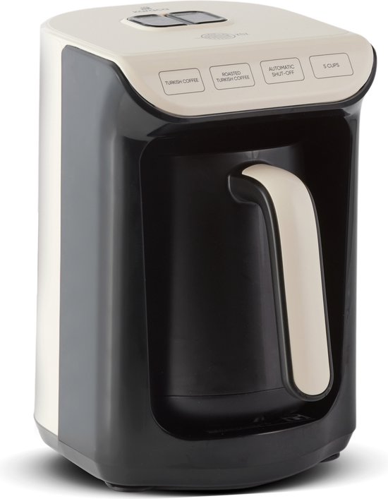 Cafetière turque KARACA Hatır Roast – Crème – Capacité : 5 tasses – Mousse Extra – 535 W – Système d'avertissement vocal et lumineux – Cuillère doseuse incluse – Facile à nettoyer