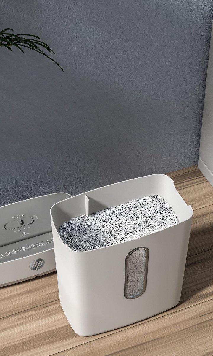 HP OneShred 8CC - Papierversnipperaar - P-4 / DIN 66399 - Shredder - 15L - Kantoor/ Thuisgebruik - Wit thumbnail 8