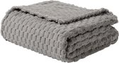 Fleece knuffeldeken - extra zachte wollige deken - lichte - gezellige microvezel bankdeken/wollen deken voor kantoor, stoel en camping - 150 x 200 cm - grijs