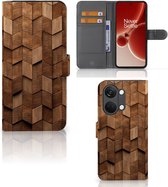Book Style Case geschikt voor OnePlus Nord 3 Wooden Cubes