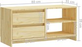 vidaXL - Tv-meubel - 80x31x39 - cm - massief - grenenhout