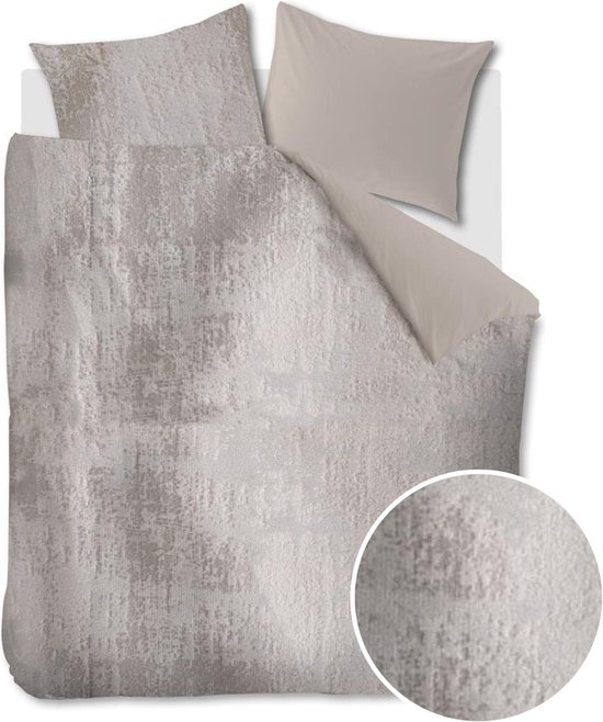 At Home by BeddingHouse Textures dekbedovertrek - Eenpersoons - 140x200/220 - Licht grijs