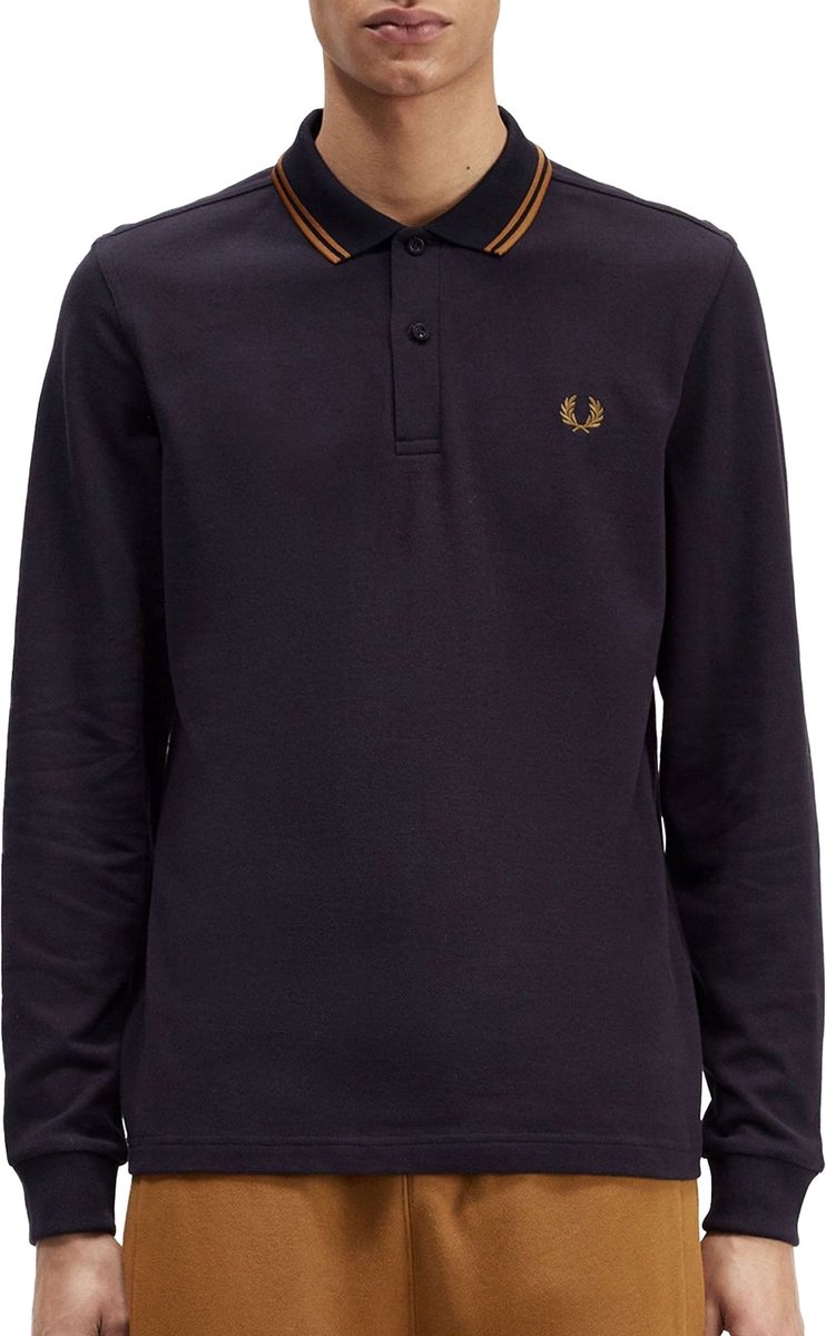Fred Perry Twin Tipped Fred Perry Shirt Long Sleeve Polo's & T-shirts Heren - Polo shirt - Donkerblauw - Maat S