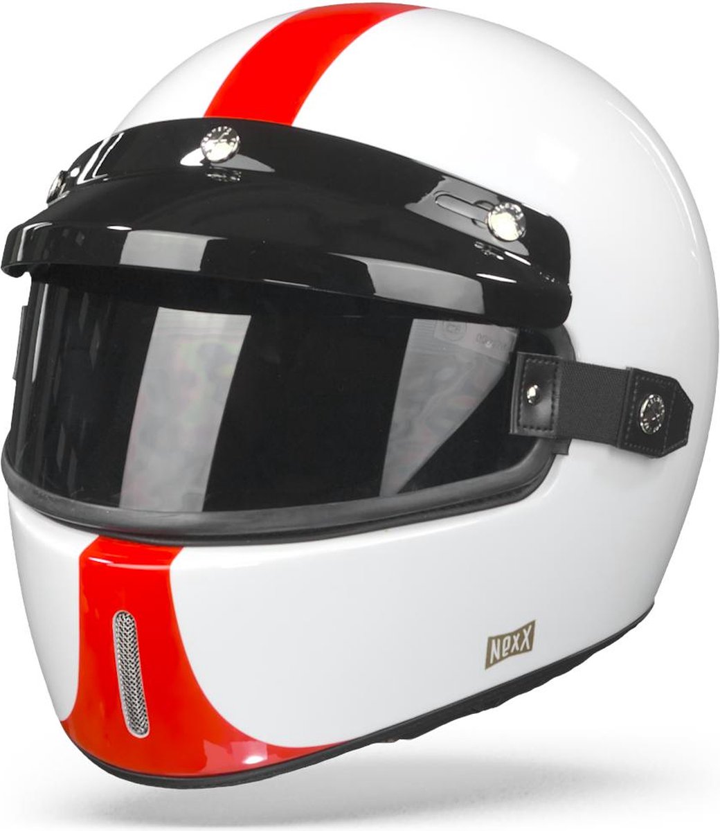 Nexx X.G100 Half Mile White Red Full Face Helmet 2XL - Maat 2XL - Helm