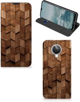 Book Wallet Case geschikt voor Nokia G10 | G20 Wooden Cubes