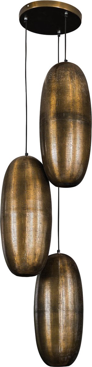 Jujube - Hanglamp - brons - handgemaakte gaatjes - 3 lichtpunten