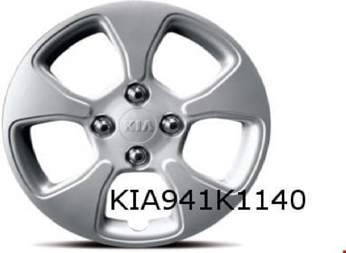 Kia Picanto Wieldoppen set (4x) 14'' (zilver) Origineel! 1YF40 AC800