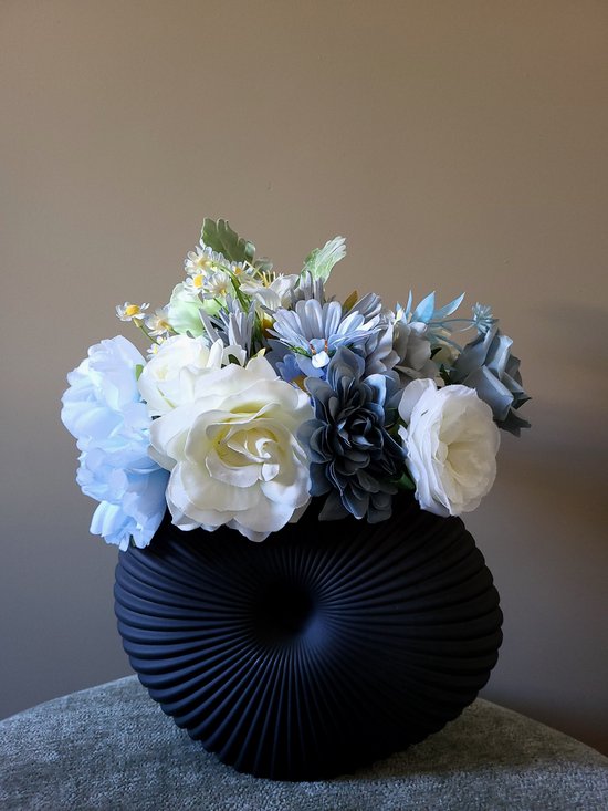 FLOWERZ Fleurs artificielles - Bouquet de soie - Fleurs en soie - Fausses fleurs - Bouquet artificiel - Bouquet de champ - Fleurs - Vase exclusif