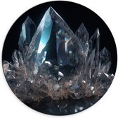 Dibond Muurcirkel - Kristal - Steen - Glinster - 70x70 cm Foto op Aluminium Muurcirkel (met ophangsysteem)