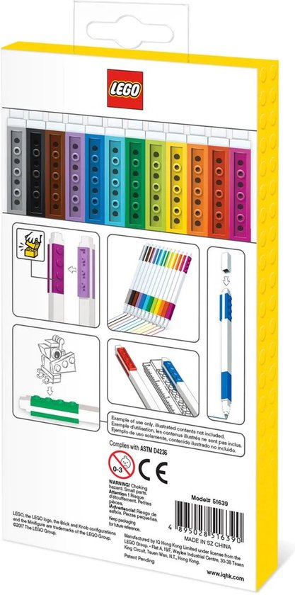 LEGO Stationery - 12 Brick Gel Pens (516390)