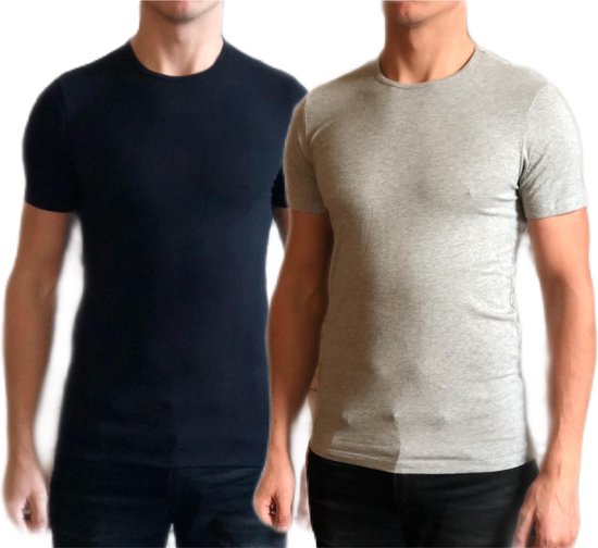 Dice mannen T-shirt ronde hals zwart/grijs maat XL