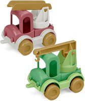 Wader RePlay Kid Cars - Brandweer & Kraanwagen set - Duurzaam Speelgoed - Peuter Speelgoed - Kinderspeelgoed 1 Jaar