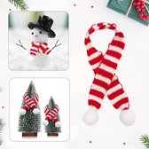 Mini kerst sjaaltjes - Rood/Wit - 10 stuks - Kerst versiering - Kerstboom Ornament