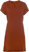 Knit Factory Indy Dames Jurk - Tuniek - Zomerjurk - Strandjurk - Terra - L - 100% Biologisch katoen