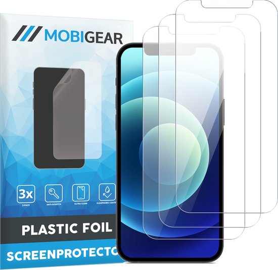 Protection d'écran Mobigear compatible avec Apple iPhone 12 Mini | Film de protection d'écran Mobigear - Compatible avec les coques (paquet de 3)