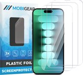 Mobigear Screenprotector geschikt voor Apple iPhone 15 Pro Max | Mobigear Screenprotector Folie - Case Friendly (3-Pack)