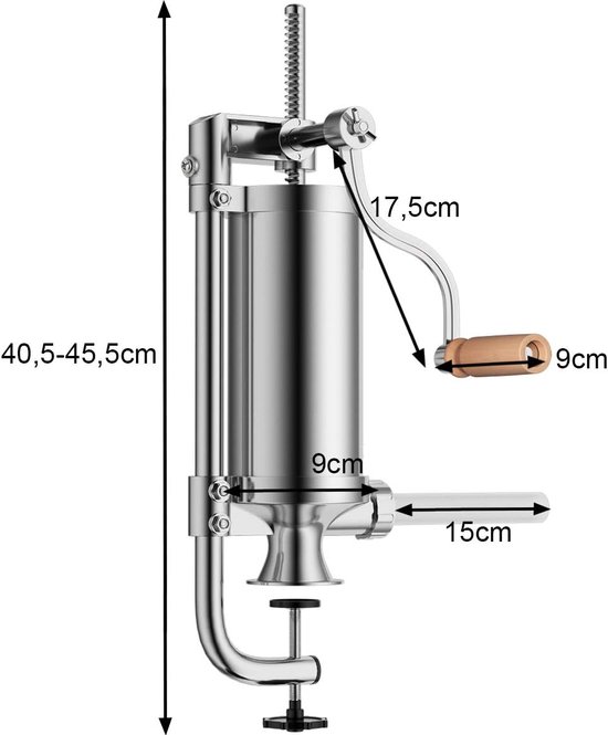 handmatige worstvulmachine, 10L/22lb verticale worstmaker