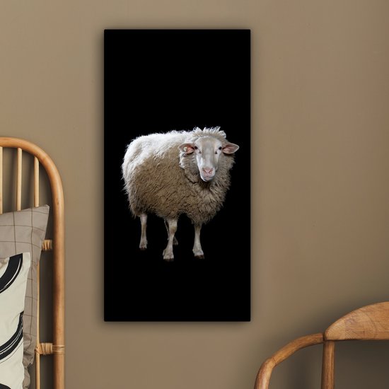 Tableau Mouton - Animaux de la ferme - Zwart - 40x80 cm - Décoration murale