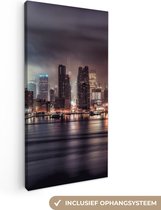 Canvas Schilderij New York - Storm - Skyline - 20x40 cm - Wanddecoratie
