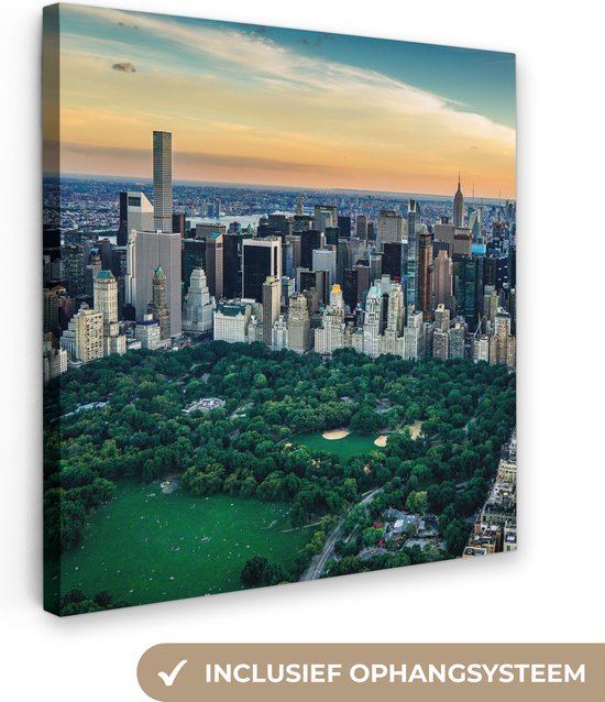 Canvas Schilderij New York - Central Park - Amerika - 90x90 cm - Wanddecoratie