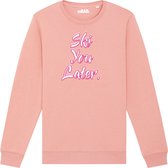 Wintersport sweater canyon pink M - Ski you later - soBAD. | Foute apres ski outfit | kleding | verkleedkleren | wintersporttruien | wintersport dames en heren
