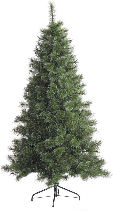 Cleveland Frosted Pine kunstkerstboom - 210 cm - groen - frosted - Ø 115 cm - 792 tips - metalen voet