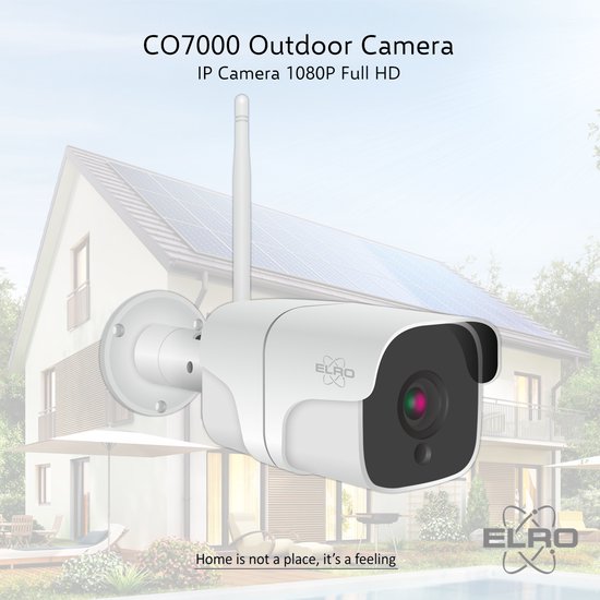 Caméra de sécurité IP Wifi Plein air ELRO CO7000 avec détecteur de mouvement et vision nocturne – Caméra de sécurité Full HD 1080P – Étanchéité IP66