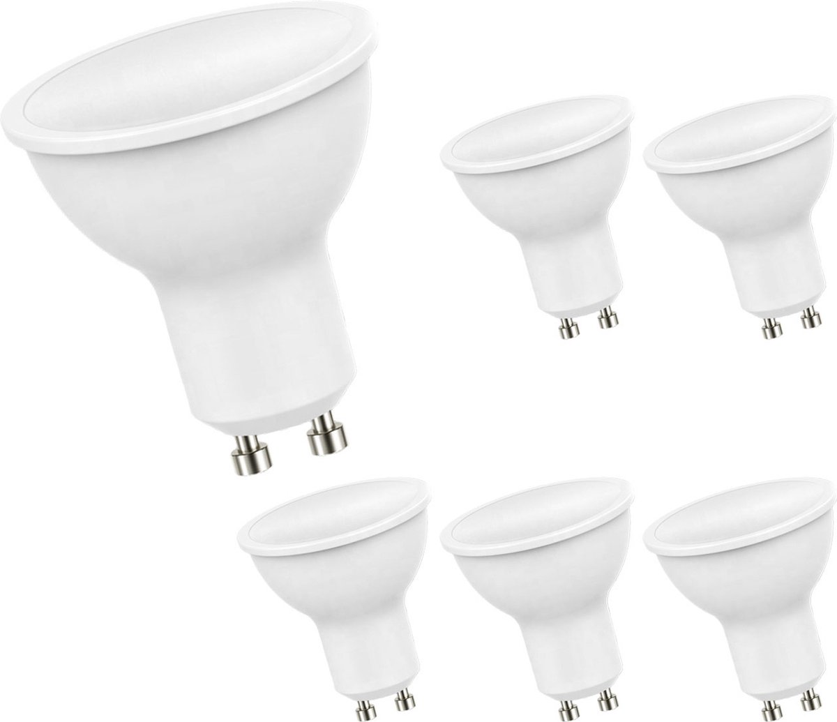 Spectrum - Voordeelpak 6 stuks - LED GU10 - 4.5W vervangt 35W - 2700K warm wit licht