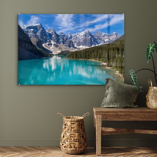 Peinture sur Verre - Lac Moraine au Canada - 120x80 cm - Peintures sur Verre Peintures - Photo sur Glas