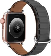 Siliconen bandje - geschikt voor Apple Watch series 1/2/3/4/5/6/7/8/9/SE/SE 2/Ultra/Ultra 2 met case size 42 mm / 44 mm / 45 mm / 49 mm - grijs/bruin
