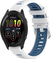 Siliconen bandje - geschikt voor Xiaomi Mi Watch / Watch S1 / Watch S1 Pro - wit-blauw