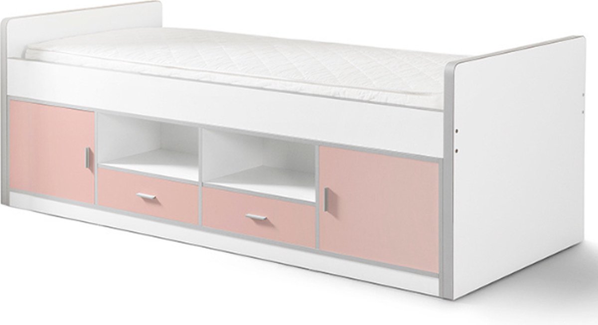 Vipack Kajuitbed+3-deurs kleerkast Bonny roze