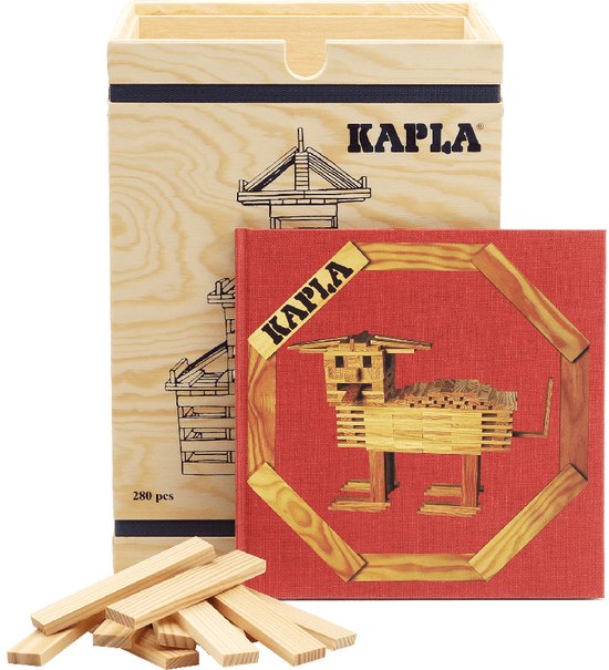 KAPLA - KAPLA Blank - Constructiespeelgoed - Voorbeeldboek - 280 Plankjes