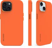 DECODED Siliconen Back Cover - iPhone 15 Plus - Anti-Bacterieel Hoesje - Geschikt voor MagSafe - Apricot Oranje