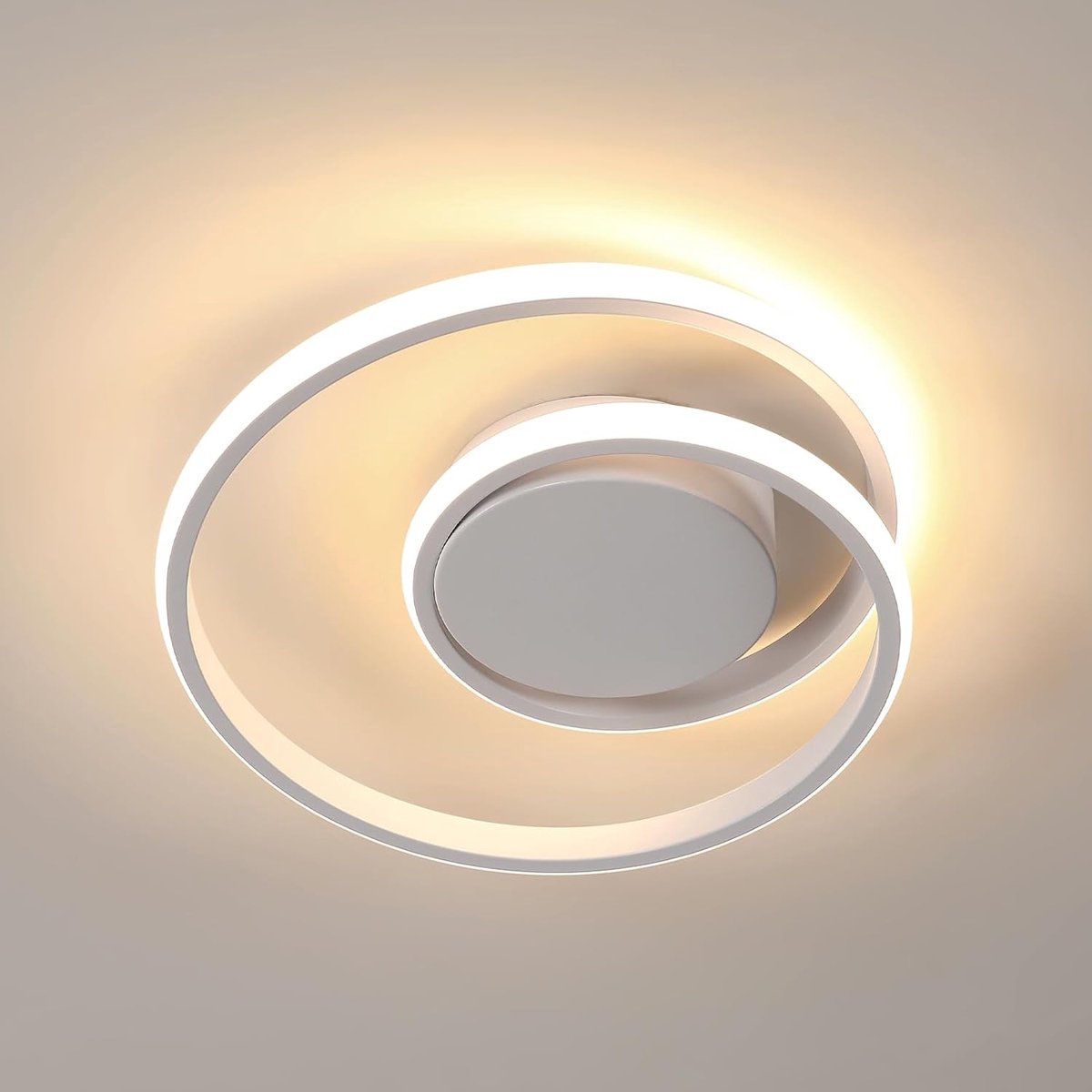 Delaveek-Moderne LED Plafondlamp-30W 3375LM- 3000K Warm Wit - Wit- Spiraalvormige-30CM