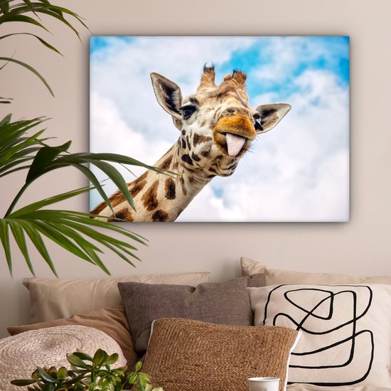 Toile aquarelle bébé girafe, 50 x 70 cm, impressions d'animaux de
