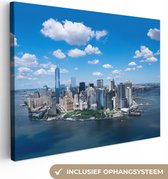 Vue aérienne de Manhattan Skyline Canvas 60x40 cm - Tirage photo sur toile (décoration murale salon / chambre) / Villes sur toile