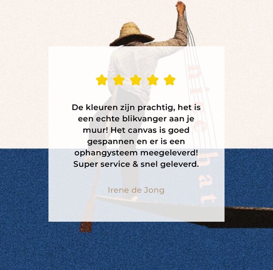 Toile - Abstrait - Bateau - Mer - Texte - Chapeau - Abstrait - 90x60 cm - Canvasdoek - Peinture sur toile