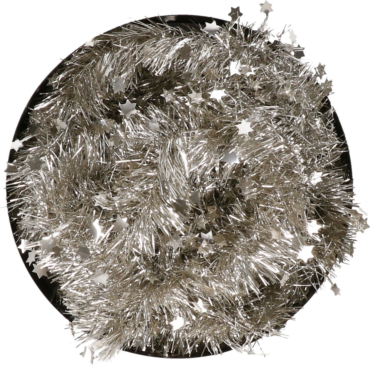 3x Kerstslingers sterren champagne 10 cm x 270 cm - Guirlande folie lametta - Kerstboom versieringen – foto 2