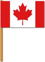 Luxe grote zwaaivlaggen Canada 30 x 45 cm - Canadese feestartikelen en versieringen