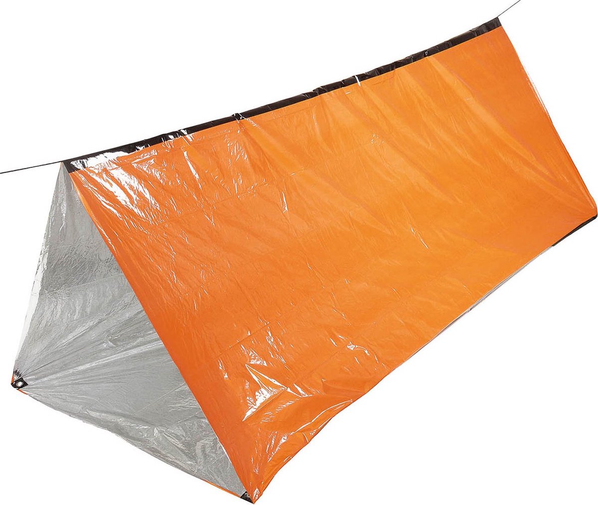 MFH Fox Outdoor - Noodtent - Polyetheen met aluminium gecoate zijde - Oranje - 244 x 155 cm - 325 g.