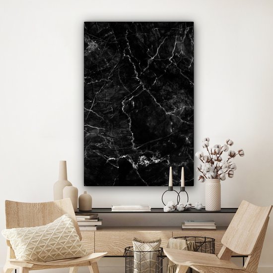 Tableau sur toile Marbre - Céramique - Ligne - 90x140 cm - Décoration murale